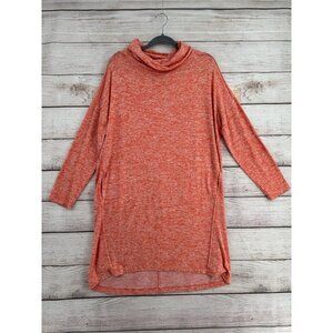 Saturday Sunday‎ Anthropologie Cowl Neck Sweatshirt Dress Women's Size L Orange